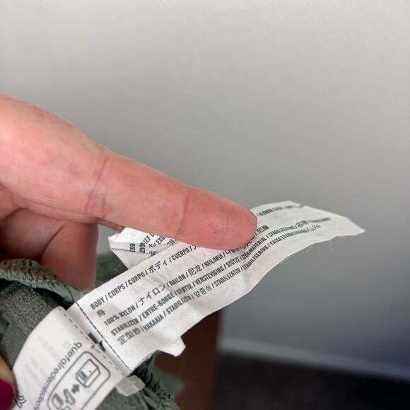 Hollister Gilly Hicks Ruched Adjustable Nylon Bustier Sage Green Top M - Picture 6 of 6